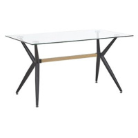 Jídelní stůl, SACRAMENTO,140 x 80 černý/sklo, 250954