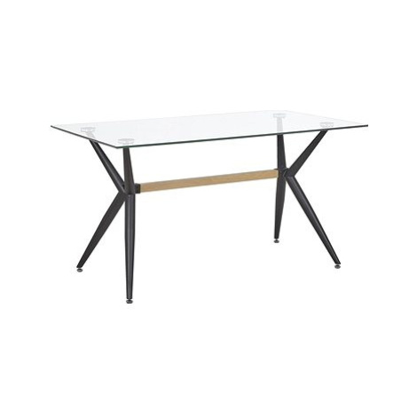 Jídelní stůl, SACRAMENTO,140 x 80 černý/sklo, 250954 BELIANI