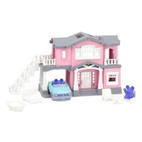 Green Toys Růžový dům s 9 ks příslušenství