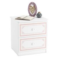 Noční stolek betty - bílá/růžová