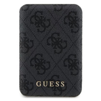 Nabíječka Guess Induction Powerbank 15W GUPB5FP4EMGK 5000mAh black 4G Leather Metal Logo MagSafe