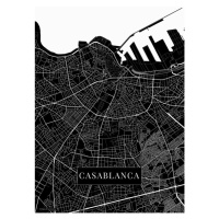 Mapa Casablanca black, (26.7 x 40 cm)