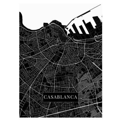 Mapa Casablanca black, (26.7 x 40 cm)