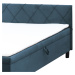 Postel s matrací a topperem GIN tmavě modrá, 160x200 cm