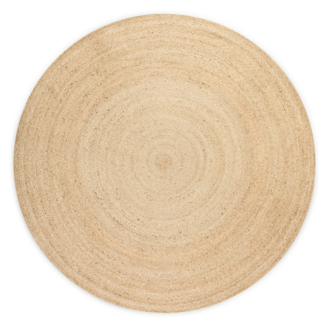 Oboustranný jutový kulatý koberec v přírodní barvě ø 200 cm Braided Ivory – Hanse Home