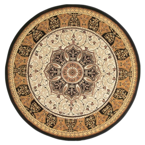 Černo-béžový kulatý koberec ø 150 cm Heritage – Think Rugs