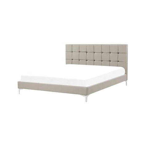 BELIANI postel AMBERT 140 × 200 cm, eko kůže, béžová a šedá