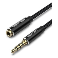 Vention Cotton Braided TRRS 3.5mm Male to 3.5mm Female Audio Extension Cable 10M Black Vention A