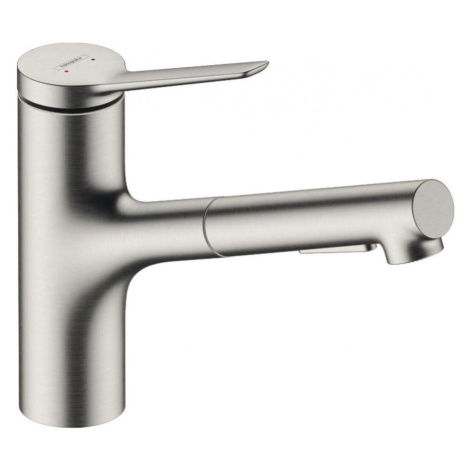 HANSGROHE Zesis M33 Dřezová baterie s výsuvnou sprškou, sBox, vzhled nerezu 74821800