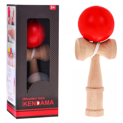 Dětská dřevěná hra Kendama červená