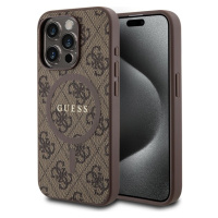 Guess PU Leather 4G Colored Ring MagSafe kryt iPhone 15 Pro Max hnědý