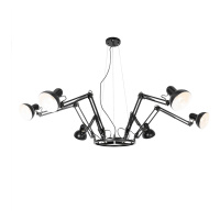 Industriální závěsná lampa černá 6-ti světel nastavitelná - Hobby Spinne