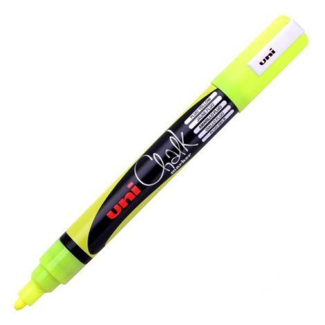 Křídový popisovač UNI s kulatým hrotem 1,8 - 2,5 mm - fluo-žlutý