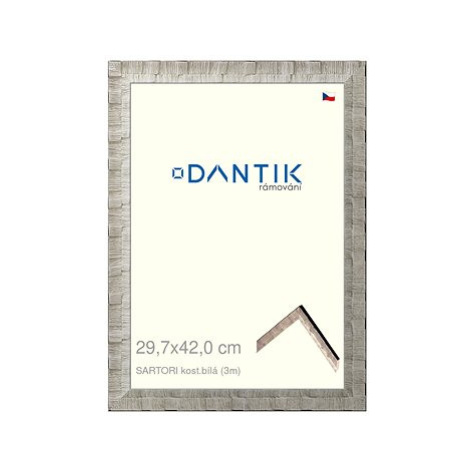 DANTIK rámeček 29,7 × 42, SARTORI kost.bílý plexi čiré