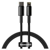 Baseus Tungsten Gold rychlonabíjecí / datový kabel USB-C na Lightning PD 20W 2m, černá