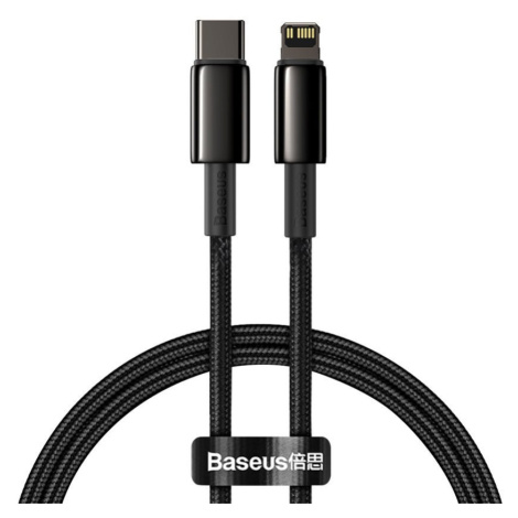 Baseus Tungsten Gold rychlonabíjecí / datový kabel USB-C na Lightning PD 20W 2m, černá