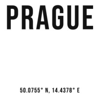 Ilustrace Prague simple coordinates, Finlay & Noa, 30 × 40 cm