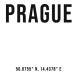 Ilustrace Prague simple coordinates, Finlay & Noa, 30 × 40 cm