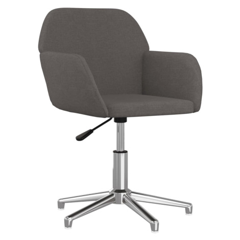 vidaXL Otočná kancelářská židle tmavě šedá textil