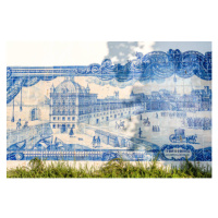 Fotografie Blue tiles on a wall in old town of Lisbon, Santiago Urquijo, 40 × 26.7 cm