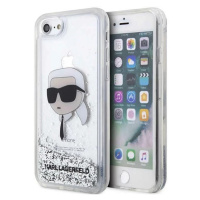 Kryt Karl Lagerfeld iPhone 7 / 8 / SE 2020 / 2022 silver hardcase Glitter Karl Head (KLHCI8LNKHC