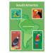 Ilustrace South America Map and Tropical Birds Stamps, drmakkoy, 30 × 40 cm