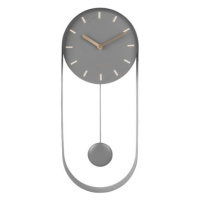 Karlsson 5822GY Designové kyvadlové nástěnné hodiny, 50 cm