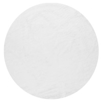 Bílý pratelný kulatý koberec ø 100 cm Pelush White – Mila Home