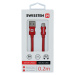 Datový kabel Swissten Textile USB/MicroUSB, 0,2m, červený