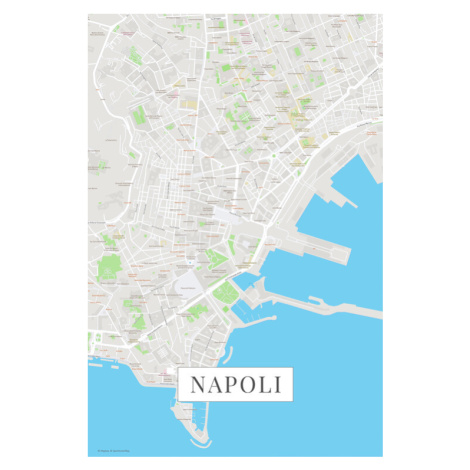 Mapa Napoli color, (26.7 x 40 cm)