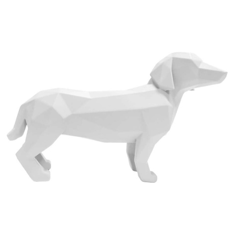 Matně bílá soška PT LIVING Origami Standing Dog, výška 20,8 cm