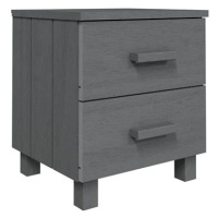 SHUMEE Noční stolek tmavě šedý 40 × 35 × 44,5 cm masivní borové dřevo, 340406