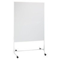 eurokraft basic Mobilní přednášková stěna, bílá tabule, š x v 1200 x 1500 mm, bílá