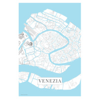 Mapa Venezia white, (26.7 x 40 cm)
