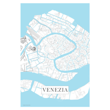 Mapa Venezia white, 26.7 × 40 cm