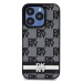 DKNY PU Leather Checkered Pattern and Stripe Zadní Kryt pro iPhone 12/12 Pro Black
