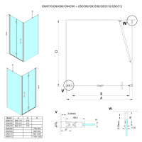 GELCO LORO čtvercový sprchový kout 900x900 GN4590-04