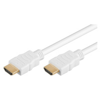 PremiumCord HDMI High Speed + Ethernet kabel, white, zlacené konektory, 2m - kphdme2w