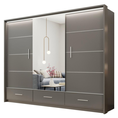 Skříň Marsylia 250cm Grafit BAUMAX