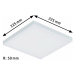 PAULMANN LED Panel Velora 3-krokové-stmívatelné 225x225mm 12W 3.000K 798.20