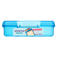 SISTEMA LUNCH Krabička na svačinu s 2 přihrádkami modrá 975 ml