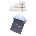 Soft Cotton - Dárková sada ručníků a osušky Chaine, 3 ks, bílá-béžová výšivka