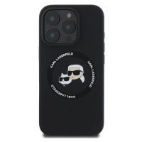 Zadní kryt Karl Lagerfeld Liquid Silicone K&CH Heads MagSafe pro Apple iPhone 16 Pro, black