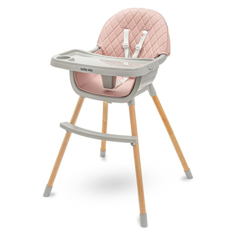 Jídelní židlička Baby Mix Freja wooden dusty pink