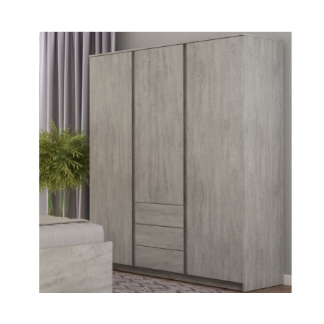 Šatní skříň Carlos, šedý beton, 152 cm Asko