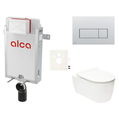 Cenově zvýhodněný závěsný WC set Alca k zazdění + WC Glacera Alfa SIKOAA9 Alcaplast