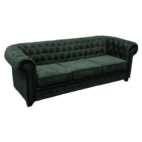 Livetastic POHOVKA CHESTERFIELD, dřevo, textil, kompozitní dřevo, tmavě zelená