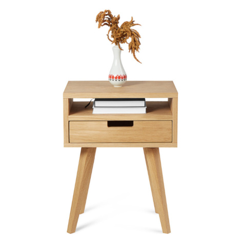 Benlemi Dřevěný noční stolek ve scandi stylu HYLLE přírodní Zvolte kvalitu dřeva: 1. Dubový masi