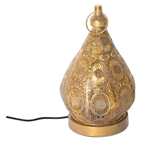 Orientální stolní lampa zlatá 19 cm - Mowgli QAZQA