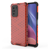 Pancéřové pouzdro Honeycomb s gelovým rámem Xiaomi Redmi K40 Pro+ / K40 Pro / K40 / Poco F3 červ